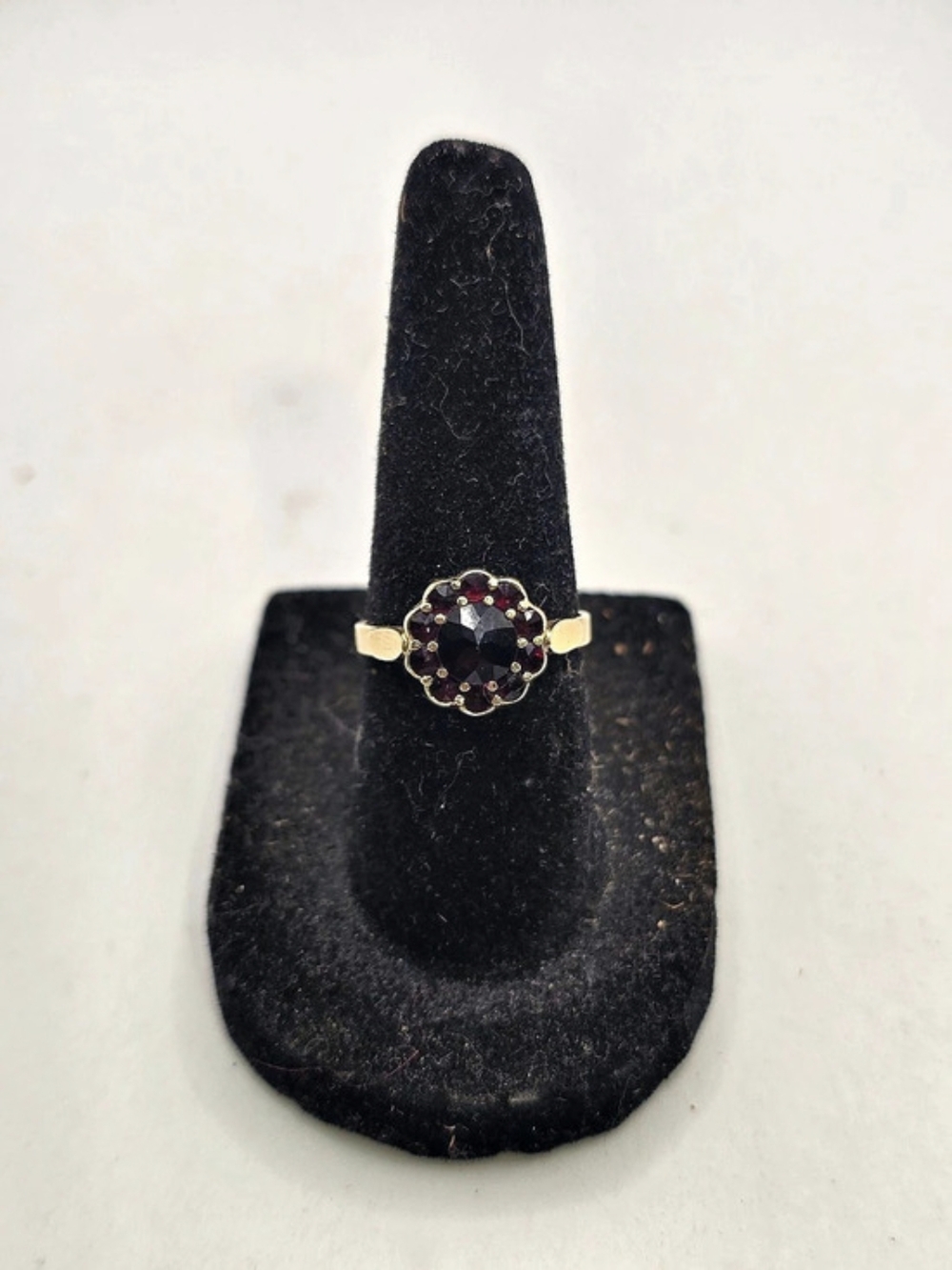 Vintage 14k Gold 585 Garnet Ring Size 6.25